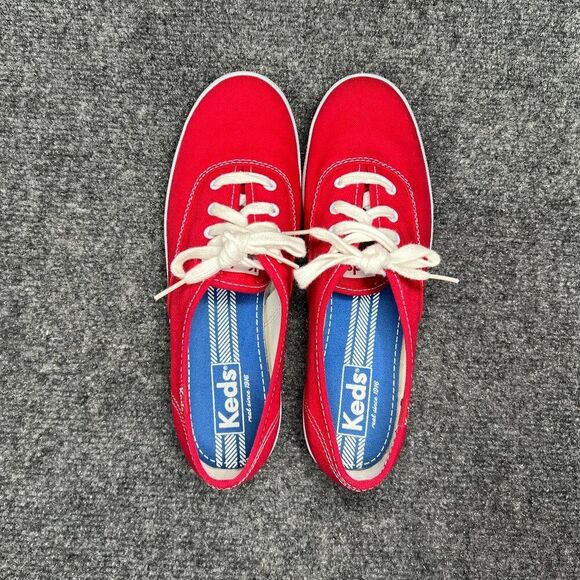 Keds Champion Originals Lace Up Sneakers Women's Size 6.5 Red Canvas Casual Shoe - Picture 8 of 11